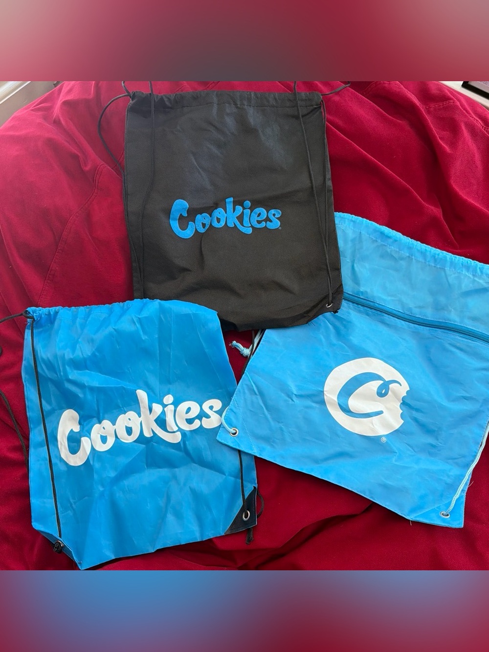 Cookies Drawstring Bags - Blue and Black